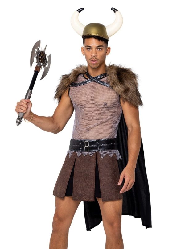 4 Pc Men s Valiant Viking Warrior Halloween Cosplay Costume Fashion