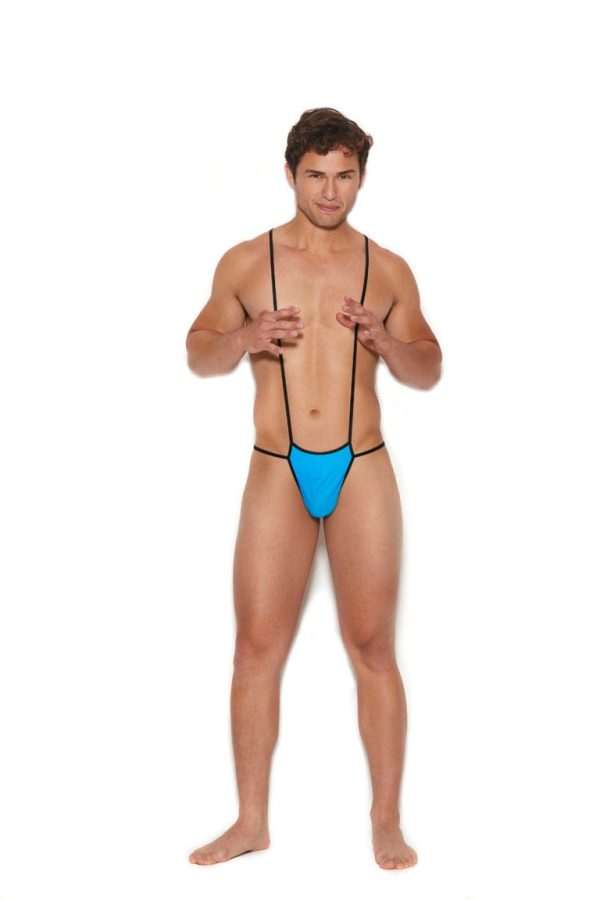 Men’s Sexy Blue Suspender Pouch Brief Underwear Online now