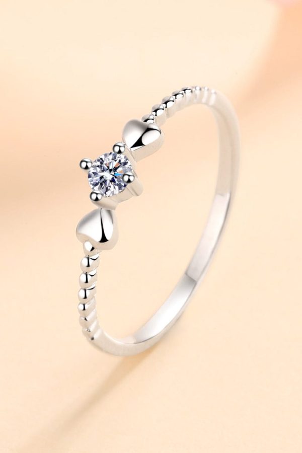 Adored Moissanite Heart 925 Sterling Silver Ring Fashion - Image 2