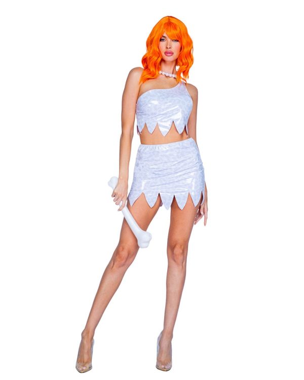 2 Pc White Yabba Dabba Diva Top & Skirt Cavewoman Halloween Cosplay Costume Online Hot Sale