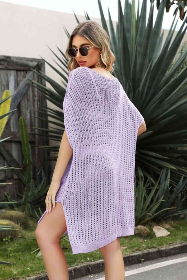 Openwork Side Slit Cover-Up Dress Online - Image 2