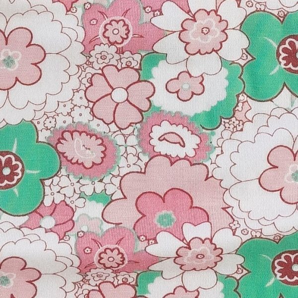 womens flutter sleeve wrap dress | mint pink mid-century floral | bamboo Fashion - Image 2