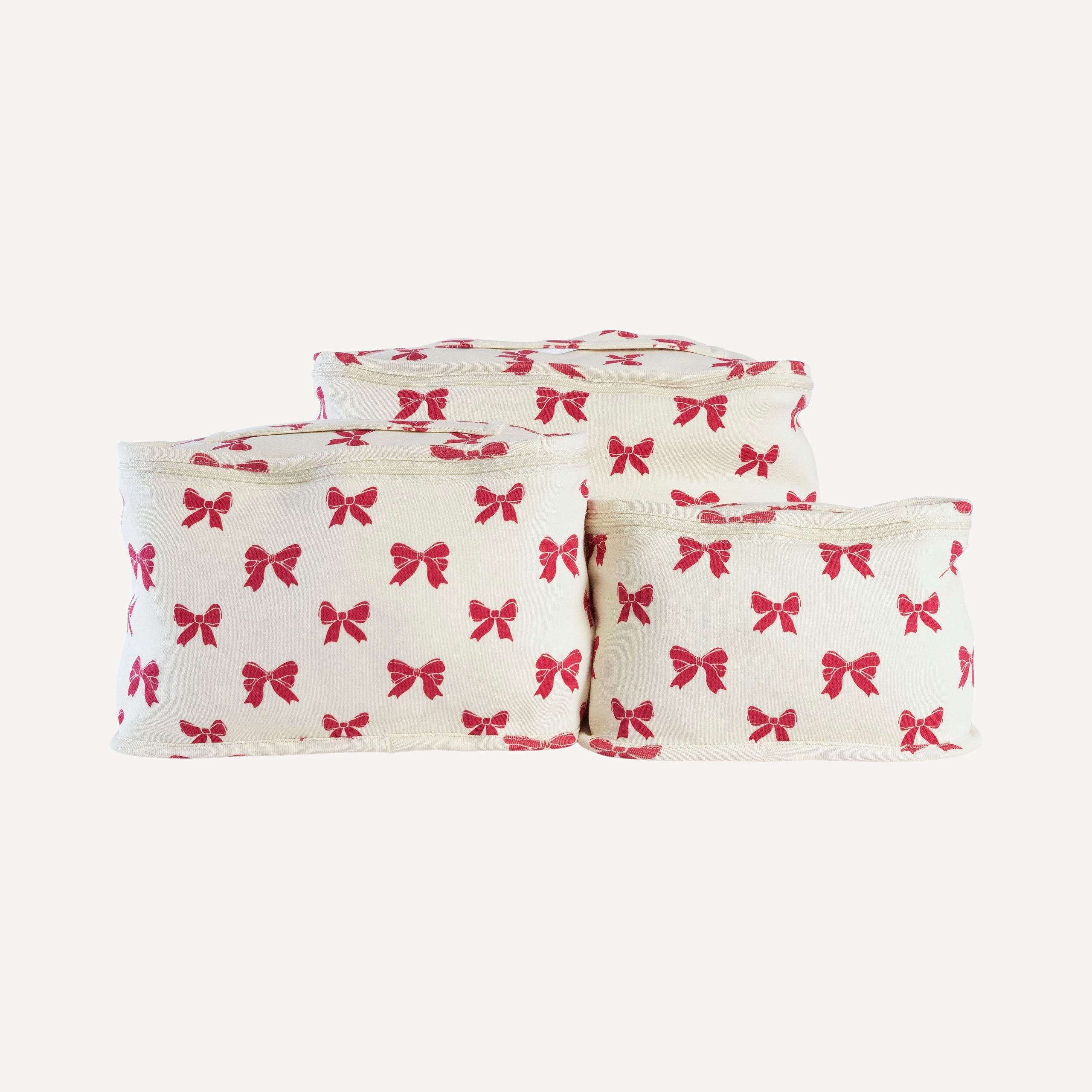 diaper cubes set of 3 | red bow | organic cotton interlock Hot on Sale